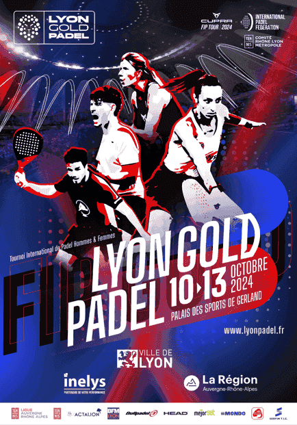 Affiche-LyonGoldPadel2024 Affiche du tournoi international Lyon Gold Padel, dont le Groupe OPNR est le partenaire officiel.